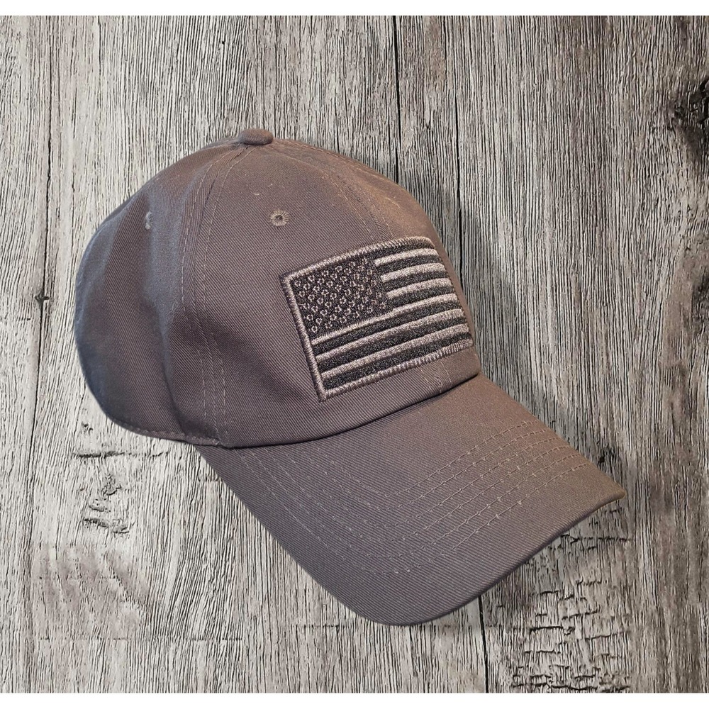 H3 AMERICANA Dark Gray Snapback Hat Black USA Flag Adjustable
